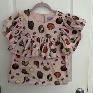 Antonio Melani ruffle sleeve side zip blouse